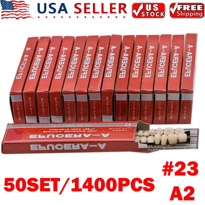 Set of 50 Denture Teeth Upper Lower Shade A2 Acrylic Resin