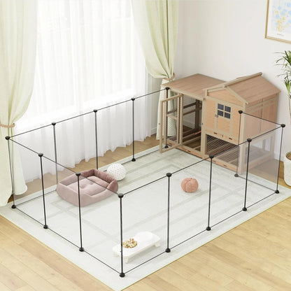 Large Transparent Pet Playpen for Dogs and Small Animals (28" H x 20" W)