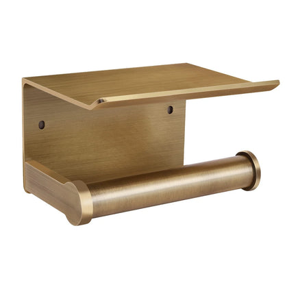 Antique Bronze Toilet Paper Holder with Shelf for Wall Mount