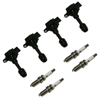 Set of 4 Ignition Coils & Iridium Spark Plugs for Nissan Sentra (2001–2006)