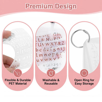 14 PCS Small Letter Stencils for Crafting (1/2 Inch, 7x4 Inches)