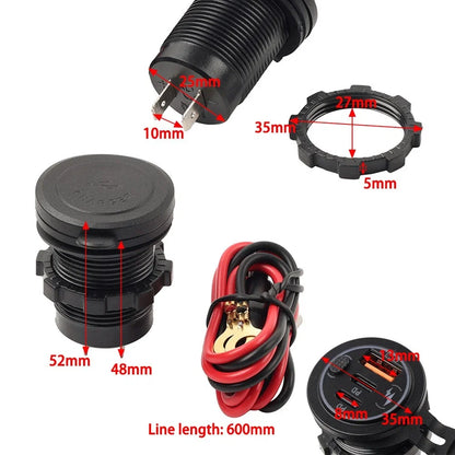 12V 24V USB Fast Power Charger Socket for Car Boat RV Marine (2010–2023)