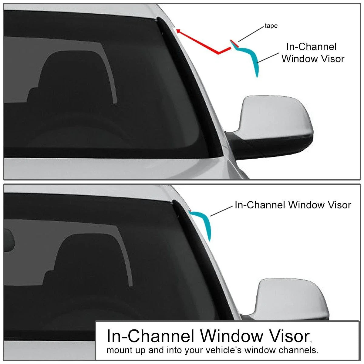 Set of 2 Smoke Window Visors for Ranger/Mazda B-Cab (1993–2011)