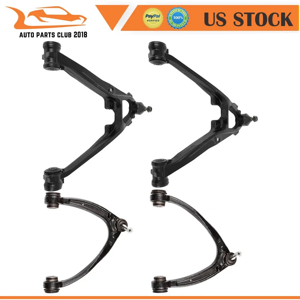 Set of 4 Front Lower Upper Control Arms w/ Ball Joints for Cadillac Escalade (2007–2014)