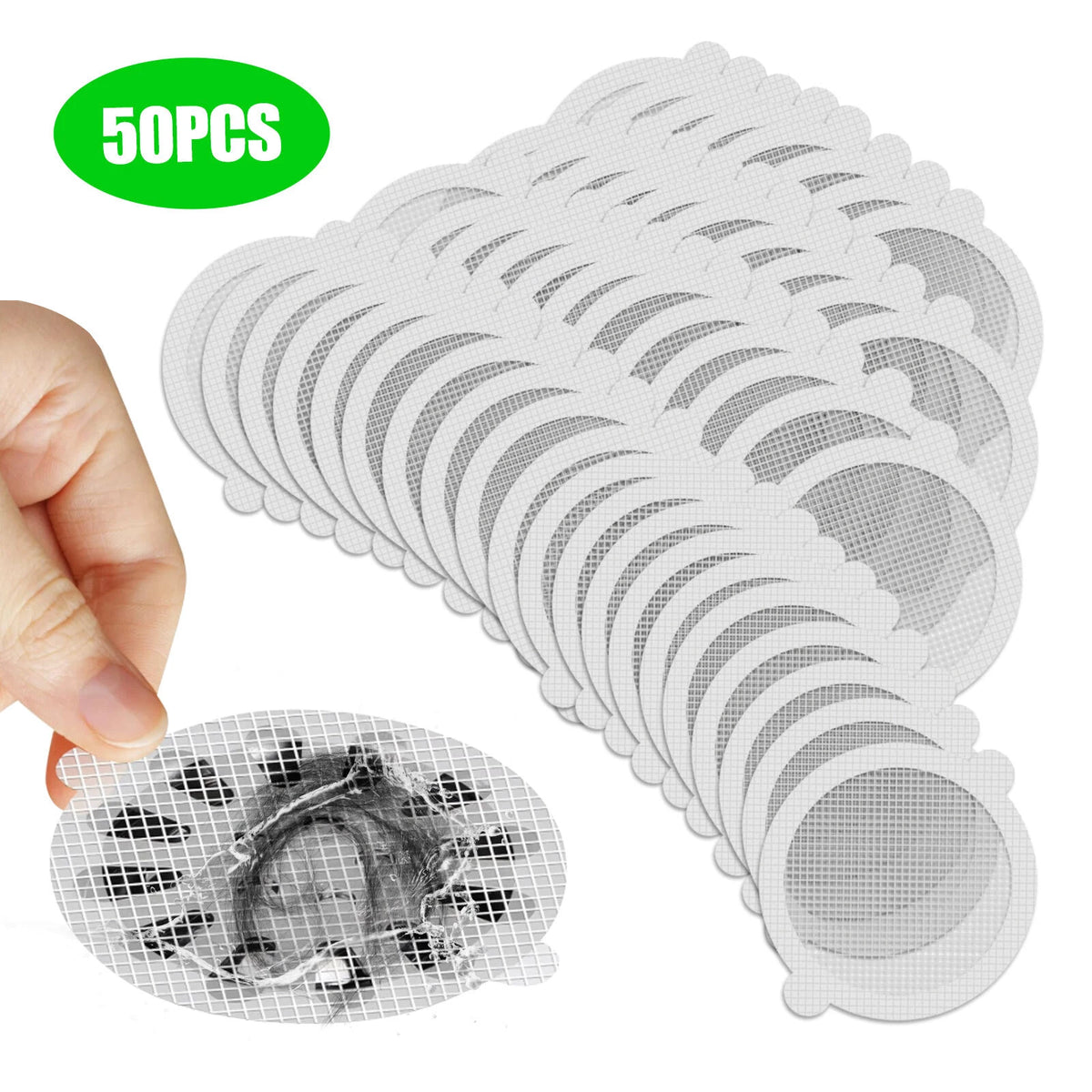 50PCS Disposable Mesh Shower Drain Hair Catcher Stickers
