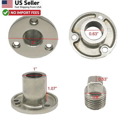 1 Inch Garboard Boat Drain Plug Kit Marine 316 Stainless Steel