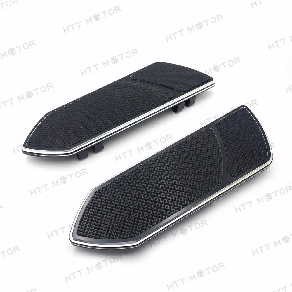 Set of 2 Black CNC Front Rider Floorboards for Harley Touring Softail (1984–2015)