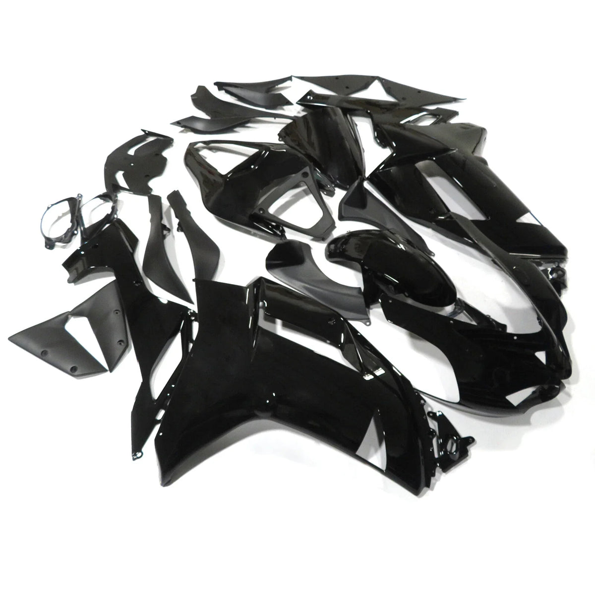 Gloss Black Fairing Kit for Kawasaki Ninja ZX6R (2007–2008) 636 Injection