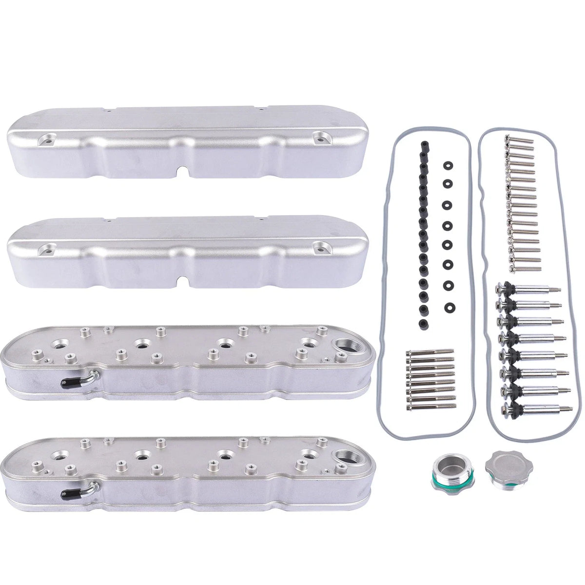 Silver Engine Valve Covers for Chevy LS1 LS2 LS3 LS6 LS7 (1997–2023)
