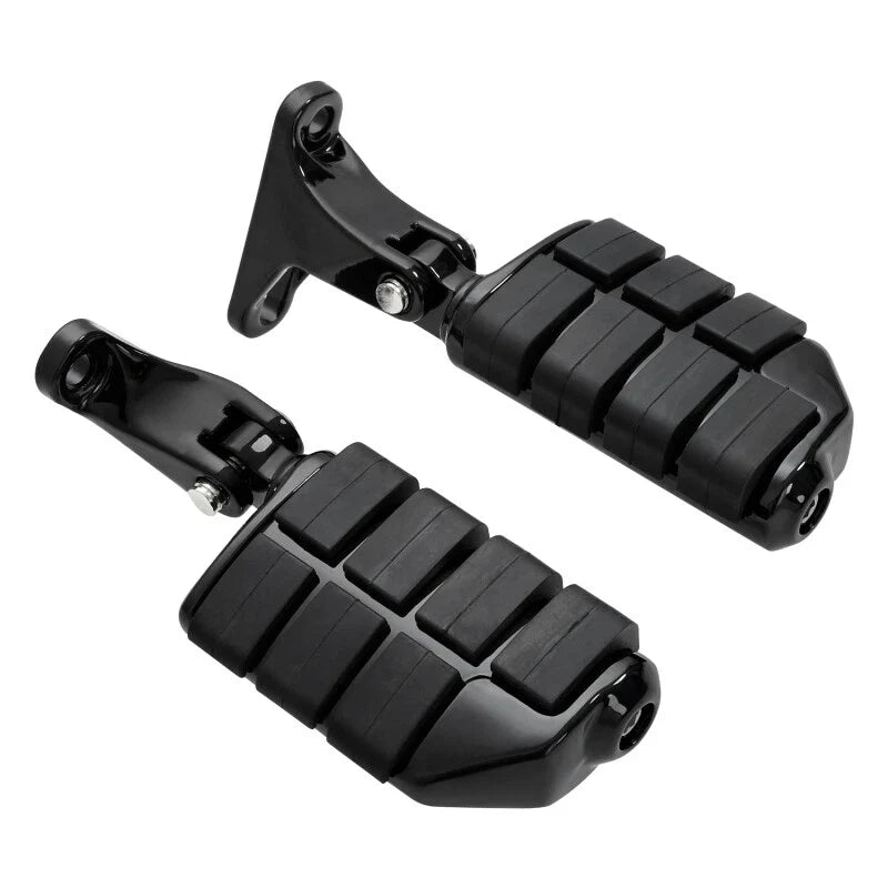 Set of 2 Black Rear Passenger Footpeg Pegs for Harley Touring (1993–2025)