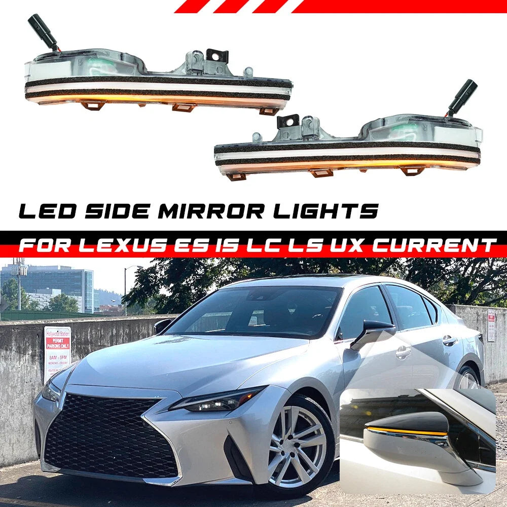 Sequential LED Side Mirror Turn Signal Light for Lexus ES LC UX RC (2019–2024)