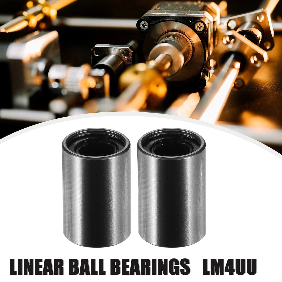 Set of 4 LM4UU Linear Ball Bearings 4mm ID x 8mm OD x 12mm Length