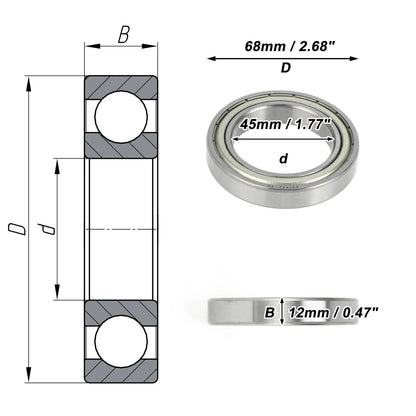 Deep Groove Ball Bearing P6 for Scooter Skateboard Wheel (45x68x12mm)