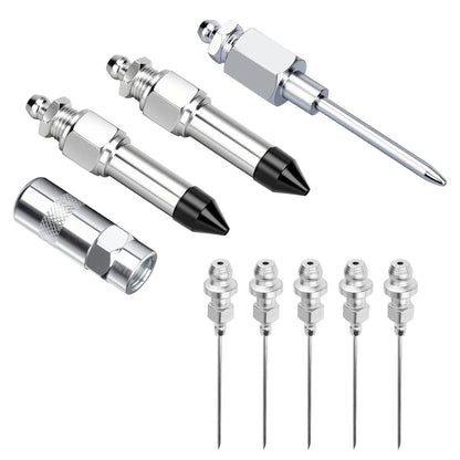 9-Piece Grease Gun Needle Nozzle Kit with Rubber Adapter Fitting