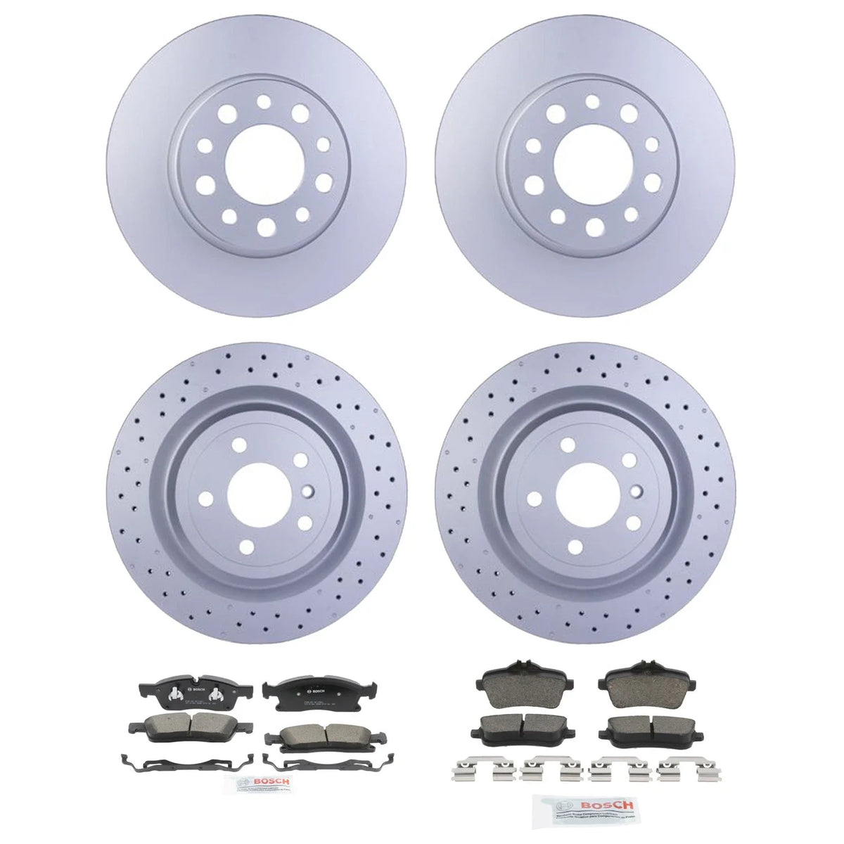 Hella Front Rear Rotor Bosch Ceramic Brake Pad Kit for Mercedes X166 ML350 (2012–2015)