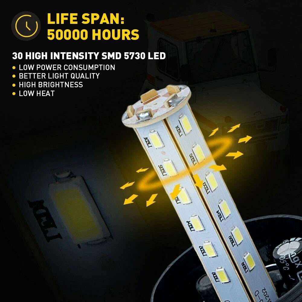 30-LED Yellow Amber LED Strobe Beacon Light for Forklift/Car/Truck