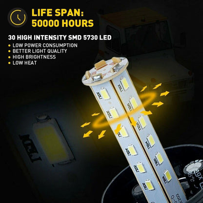 30-LED Yellow Amber LED Strobe Beacon Light for Forklift/Car/Truck