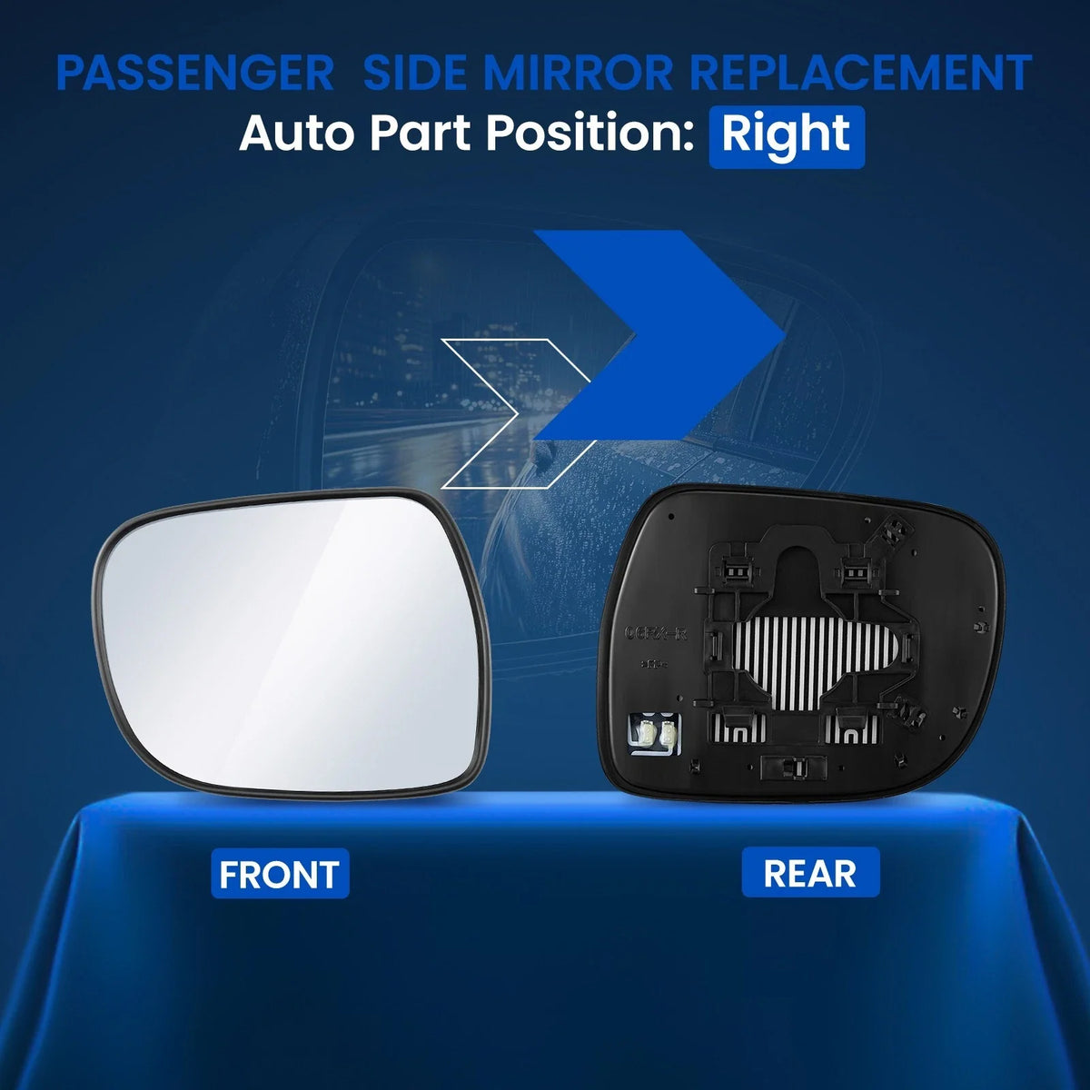 Heated Right Mirror Glass for Lexus RX 330 2004–2006 and RX 350 2007–2009