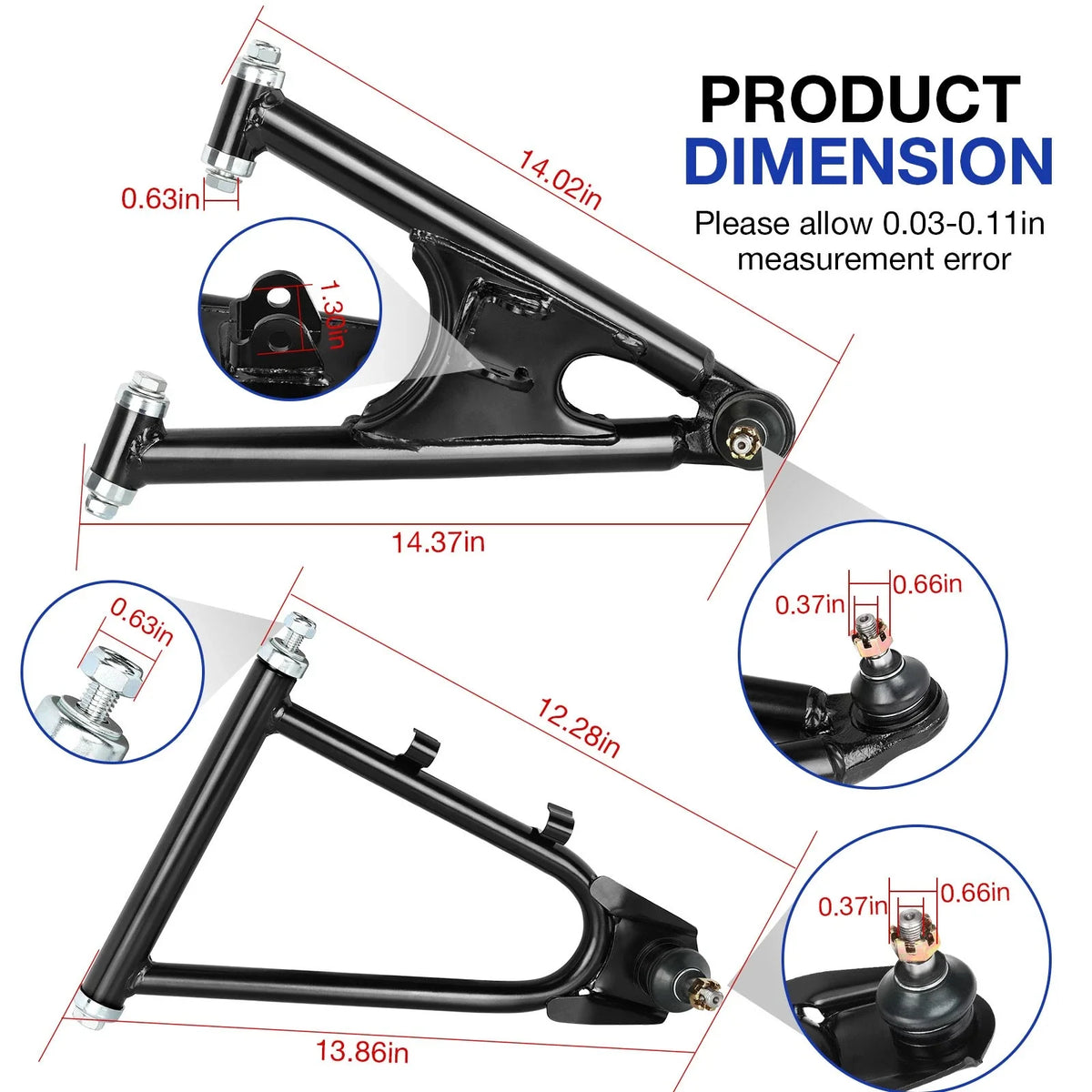 Front Upper Lower Control A-Arm Set for Yamaha Banshee 350 (1987–2006) 3GG-23540-00-P0