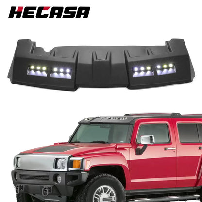 Sun Visor Roof for Hummer H3 (2006–2010) Fiberglass Black w/ LED DRL Lights