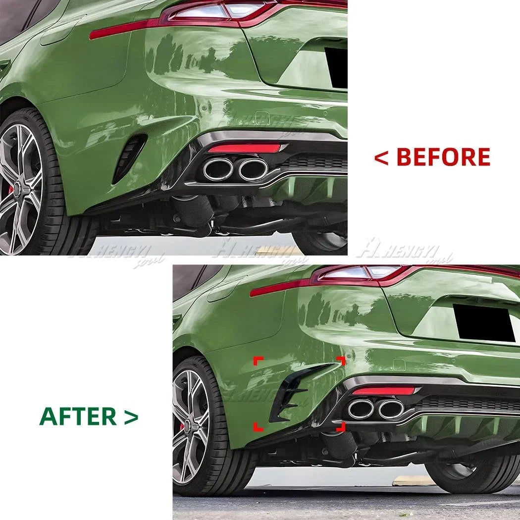 Canard Covers Rear Bumper Side Vent Carbon Fiber for Kia Stinger (2017–2023)