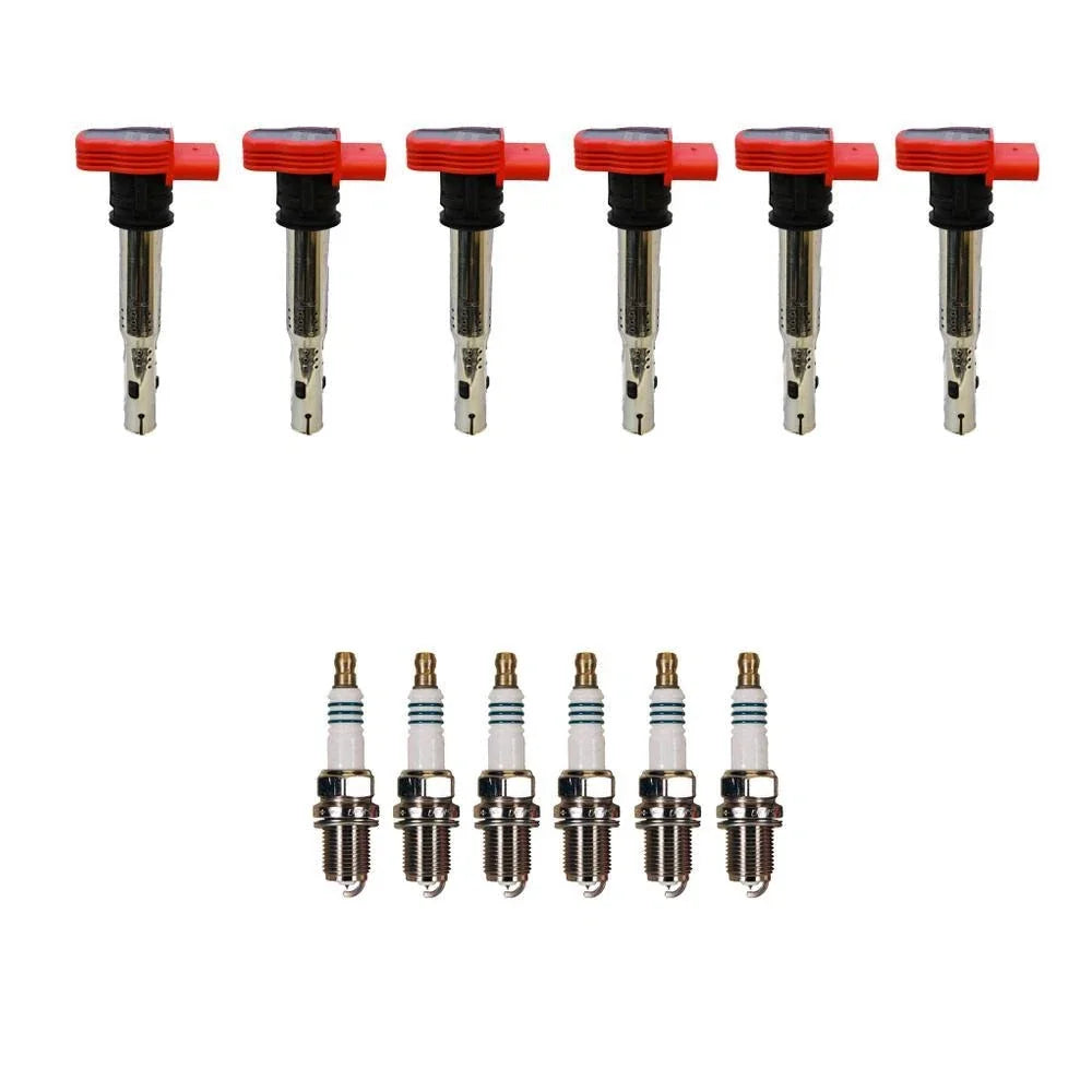 Set of 6 Ignition Coils & 6 Iridium Spark Plugs for Porsche VW V6