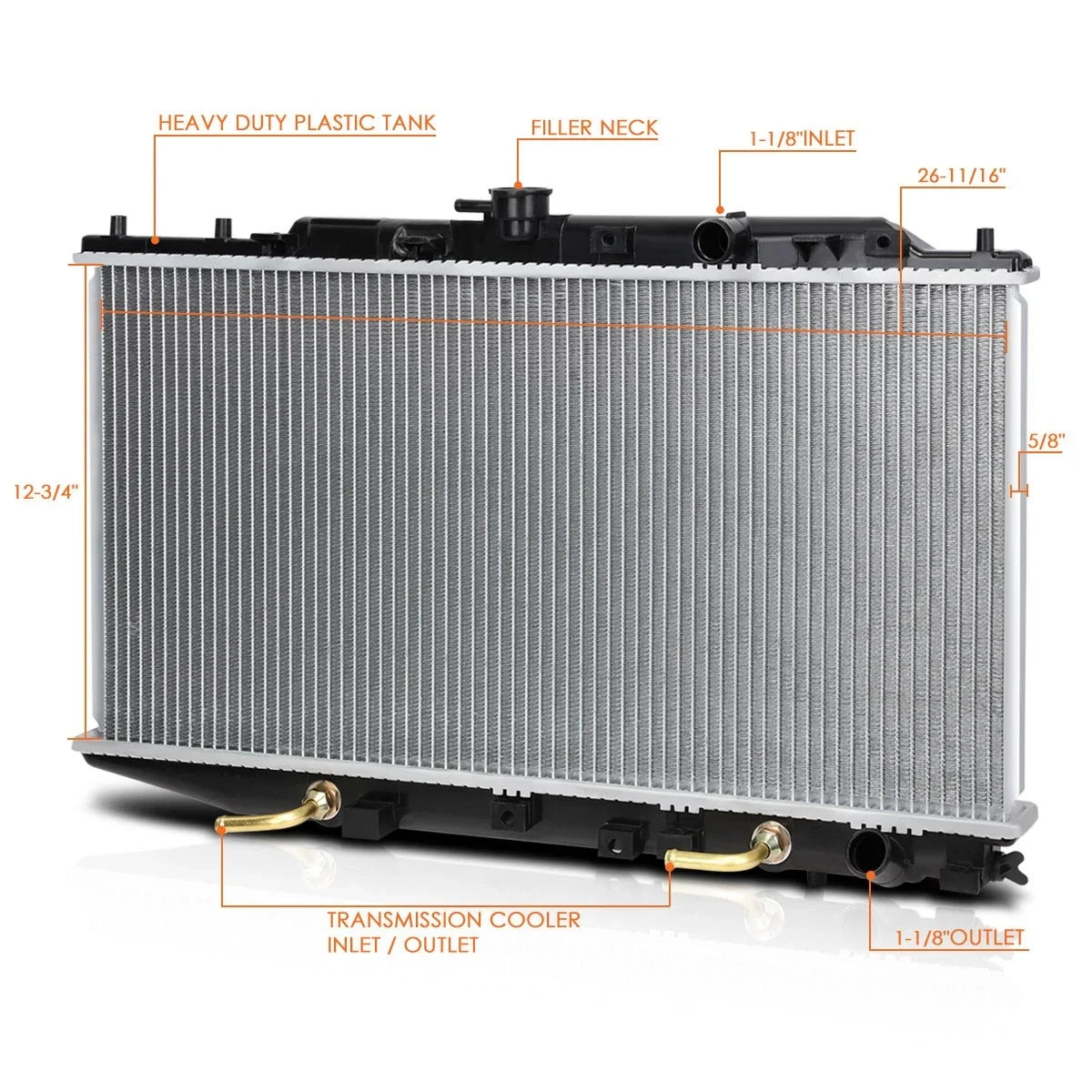 OE Replacement Aluminum Core Radiator for Honda Civic/CRX (1988–1991) DPI-886