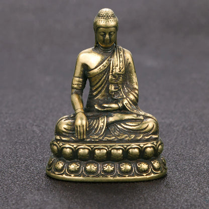 Buddhist Sakyamuni Buddha Statue for Home Decor (Bronze Brass)