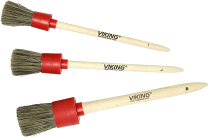 Set of 4 Car Detailing Brushes for Car Cleaning Kit - Super-Soft Bristles