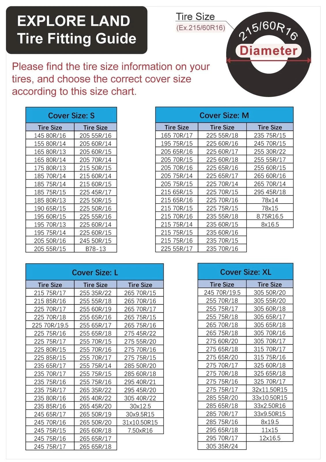Weatherproof Tire XL for 32''-34.75'' Diameter Tires