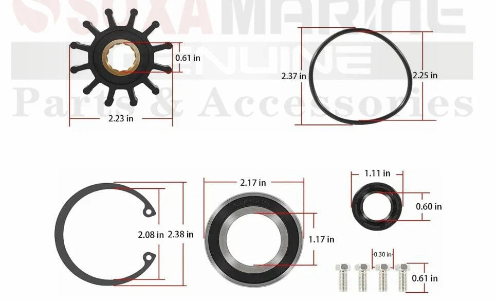 Rebuild Service Kit for Volvo Penta Pump V8-350 V8-380 V8-430 (21611833 22367259)