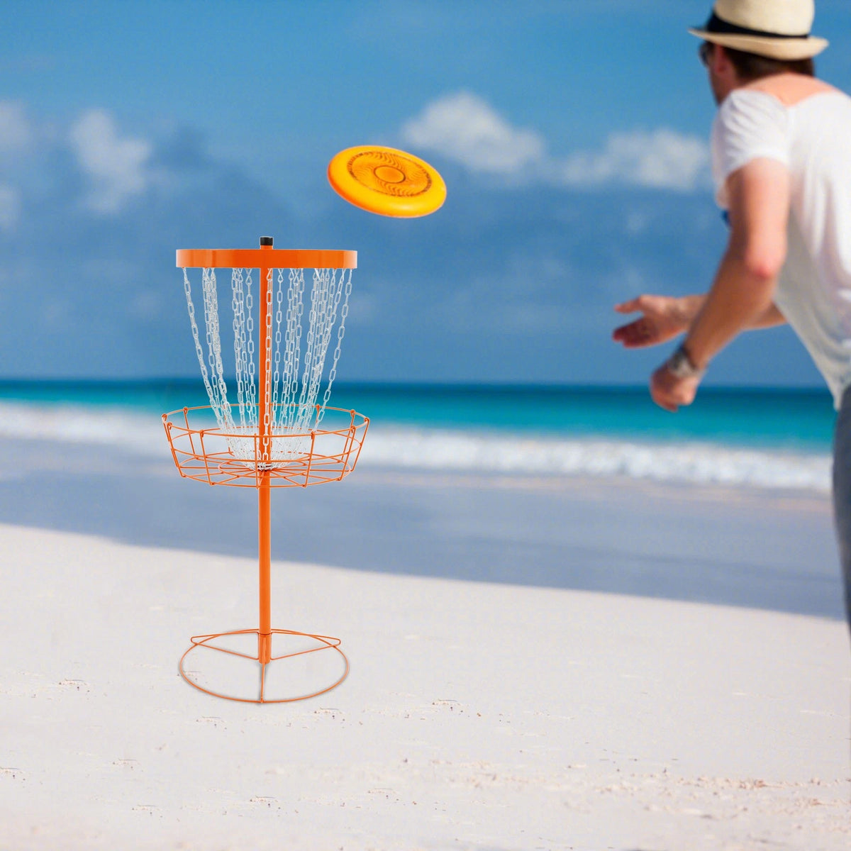 Portable 24-Chain Disc Golf Basket Target for Practice