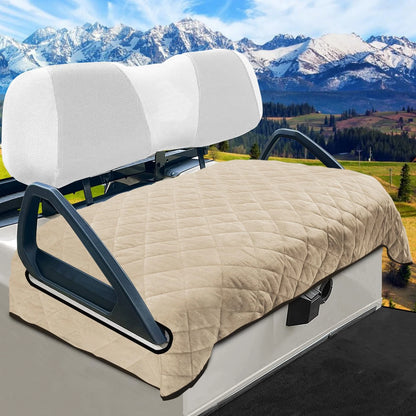 Set of 2 Golf Cart Seat Covers for 2 & 4 Passenger Carts (51"x 30.5", Khaki)