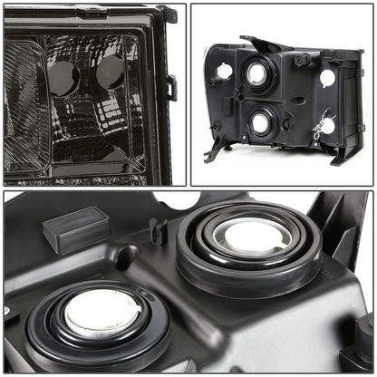 LED DRL Smoked Housing Amber Side Headlights for GMC Sierra (2007–2014)
