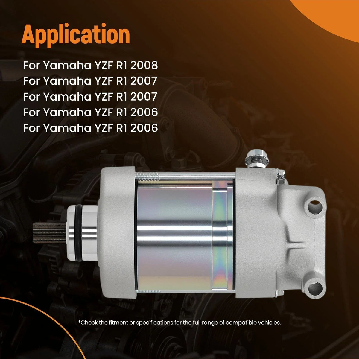 12V Starter Motor for Yamaha YZF R1 (2004–2008) 4C8-81890-00-00