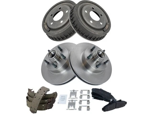 Set of 4 Brake Pad Rotor Shoe Drum Kit for Mazda B3000 (2000–2002) 21195FYTF