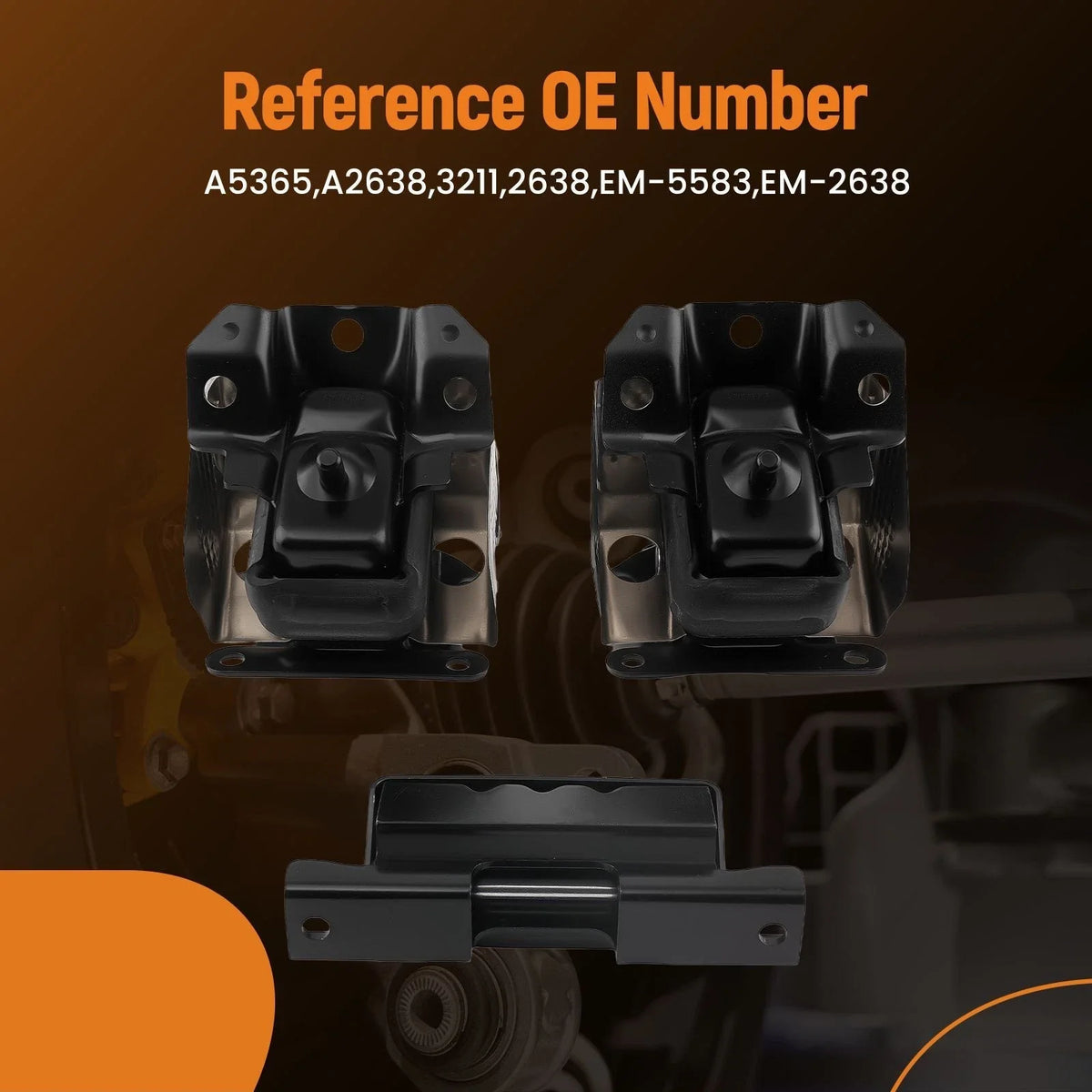 3PC Engine & Trans Mounts Set for Chevrolet Avalanche (2007–2013) A5365 15837373