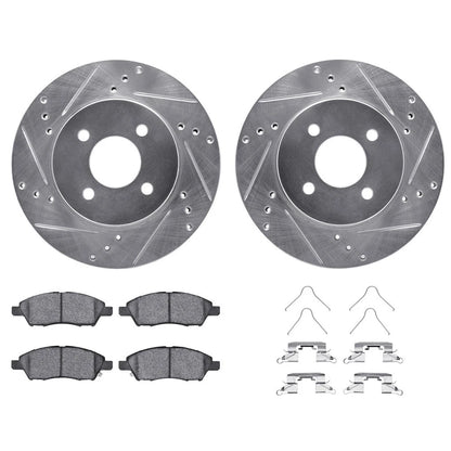 Rotor Set Front for Nissan Note (2014–2018) | Drilled and Slotted | ALX-PAU-DF-7512-67072-CLA3