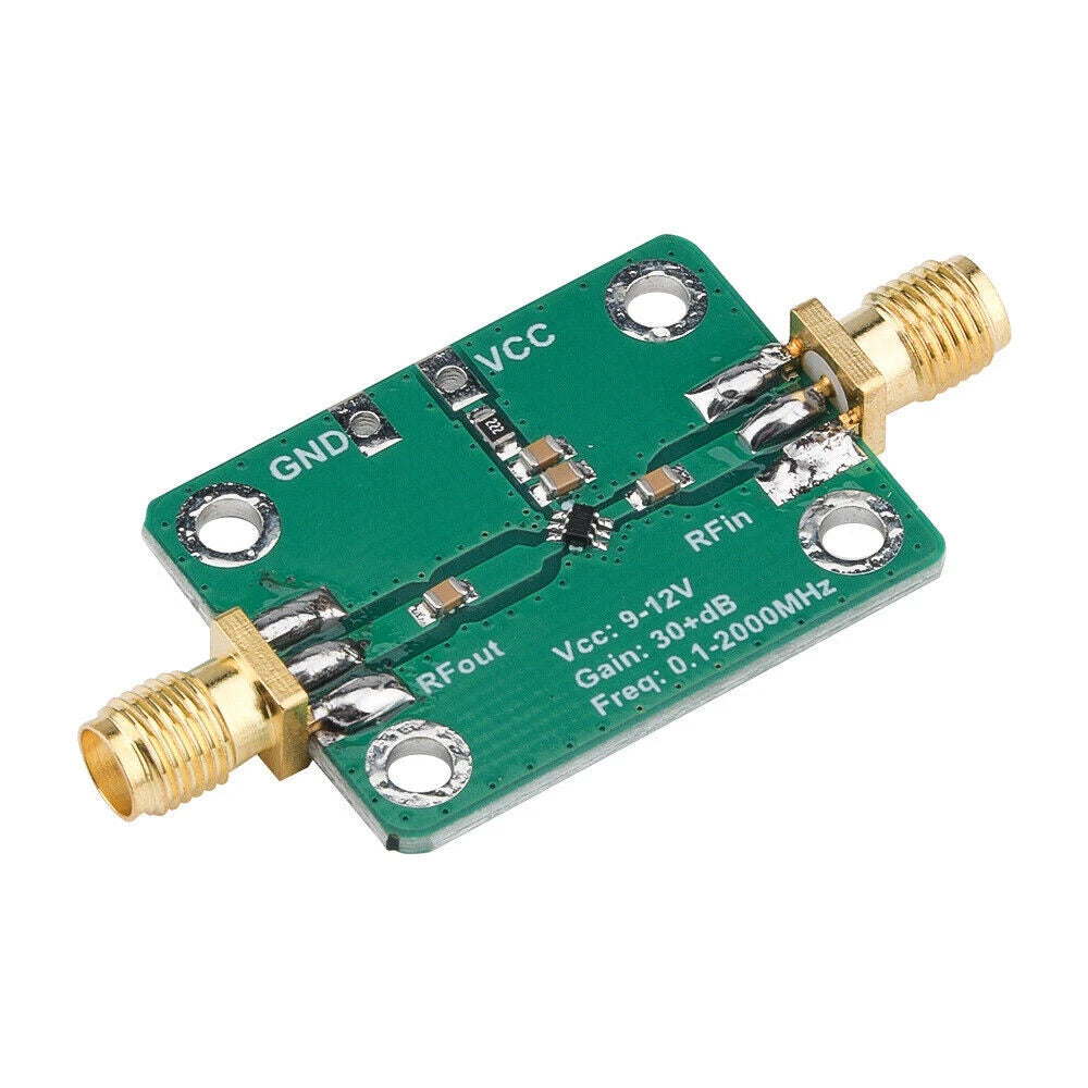 2X RF Wideband Amplifier Low-noise LNA 32dB 0.1-2000MHz