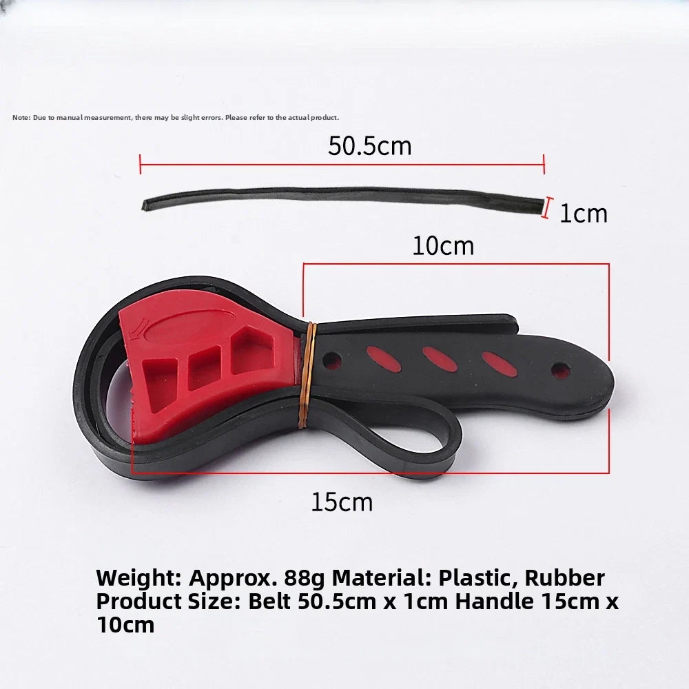 Adjustable Rubber Belt Wrench Multi Tool for Automotive Repair (6-8 Inch)