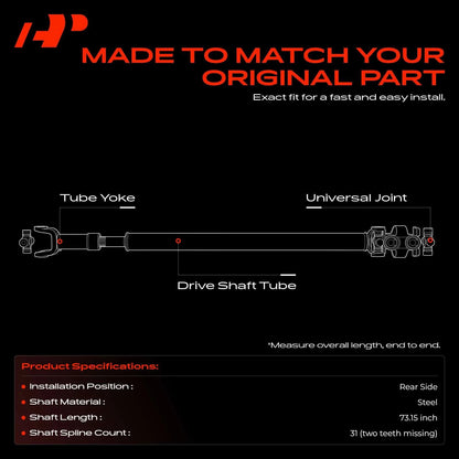 Rear Driveshaft Prop Shaft Assembly for Ford F-150 (2004–2008) 5L3Z4602MA, 946-816