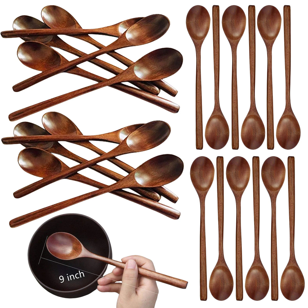 Wooden Long Kitchen Spoon for Cooking Utensils (No Part Numbers)