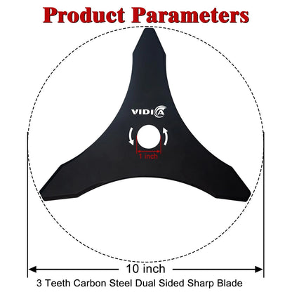 2X Carbon Steel Brush Cutter Blades for Weed Eater (10" x 3 Teeth)
