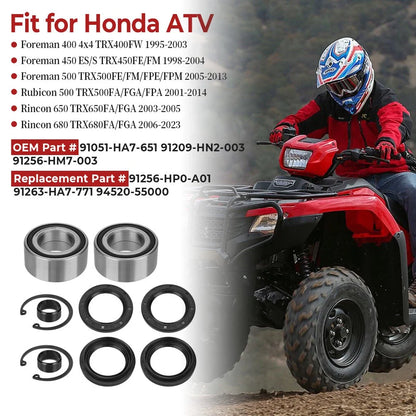 Front Wheel Bearings Seals Kit for Honda Rincon 650 TRX650FA/FGA (2003–2005)