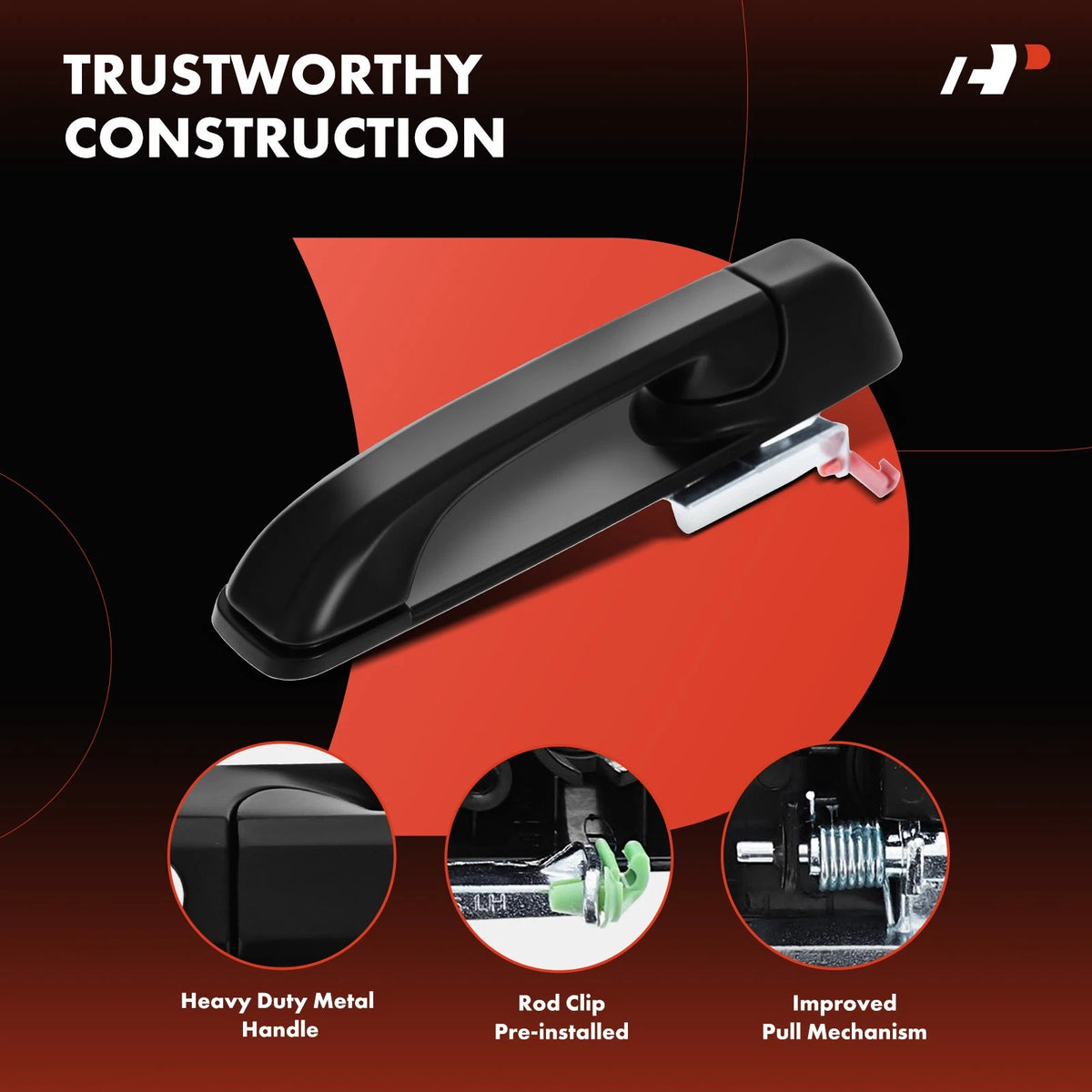 2X Metal Exterior Door Handle for Dodge Ram 1500 2500 (2019–2023) 1GH21AXRAC-MT, 1GH18AXRAC-MT