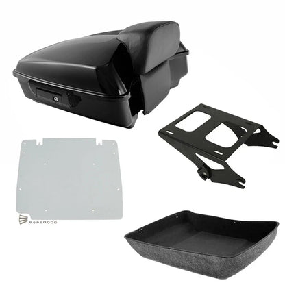 Chopped Trunk Black Mount Rack Plate for Harley Touring Street Road Glide (2014–2026)