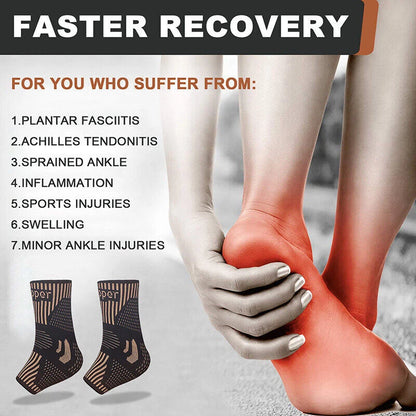 Copper Ankle Brace Compression Sleeve for Foot Pain Relief (No Year Range)