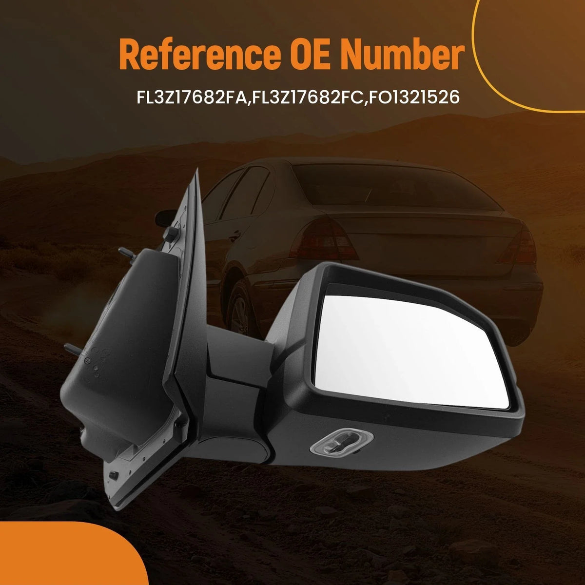 Right Side Mirror for Ford F-150 (2015–2017) Blind Spot FL3Z17682FA
