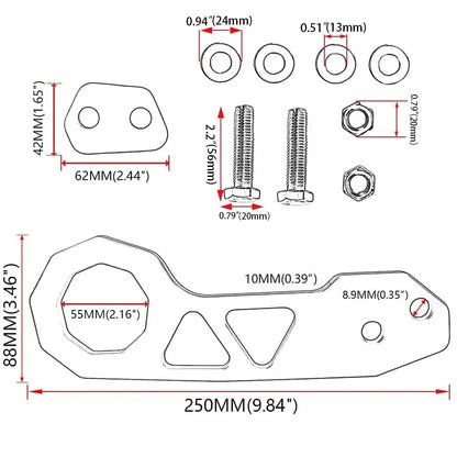 Universal JDM Aluminum Racing Rear Tow Hook Trailer Ring for Honda Civic (2001–2023)