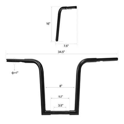 1-1/4" Fat 16" Rise Ape Hanger Handlebar for Harley FXST Sportster